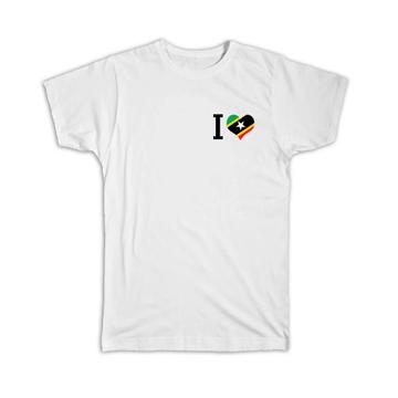 I Love Saint Kitts and Nevis : Gift T-Shirt Flag Heart Crest Country Expat