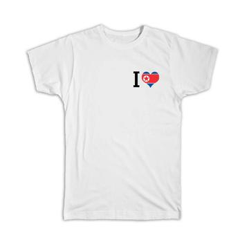 I Love North Korea : Gift T-Shirt Flag Heart Crest Country North Korean Expat Made in USA