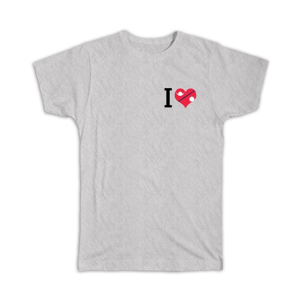 Gift T-Shirt : I Love Nepal Flag Heart Crest Country Nepalese Expat | eBay