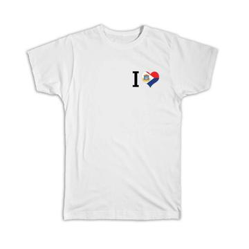 I Love Sint Maarten : Gift T-Shirt Flag Heart Crest Country Expat