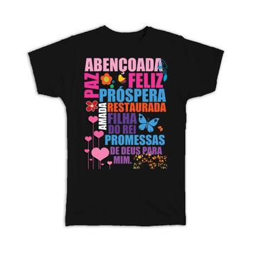 Abençoada : Gift T-Shirt Christian Portuguese Evangelical Catholic