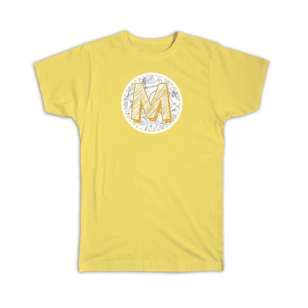 Golden Monogram Letter M | Kids T-Shirt