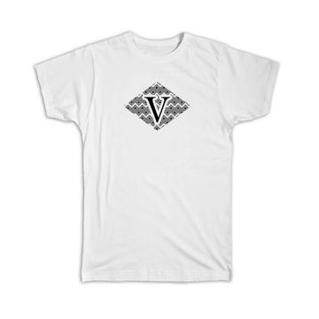 Monogram Letter V : Gift T-Shirt Alphabet Initial Name ABC