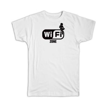Wifi Zone : Gift T-Shirt Icon Fun Placard Sign Signage Wi fi Internet