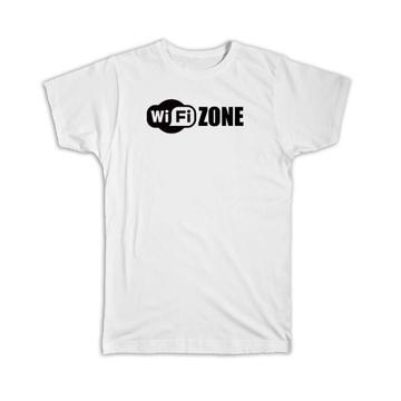 Wifi Zone : Gift T-Shirt Icon Placard Sign Signage Internet Computer Wi-fi