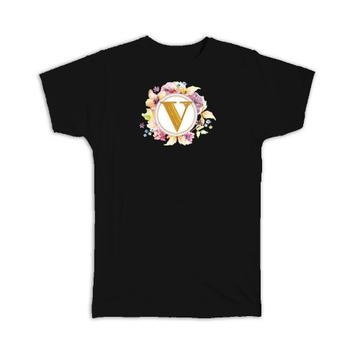 Monogram Letter V : Gift T-Shirt Name Initial Alphabet ABC