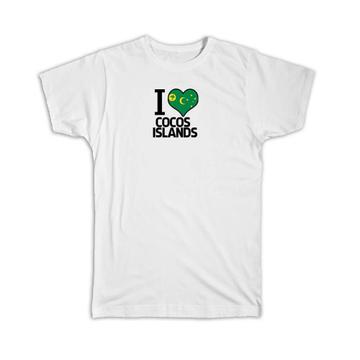 I Love Cocos Islands : Gift T-Shirt Flag Heart Country Crest Expat