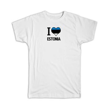 I Love Estonia : Gift T-Shirt Flag Heart Country Crest Estonian Expat