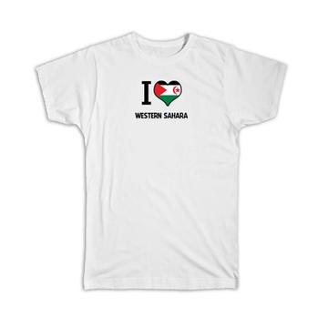 I Love Western Sahara : Gift T-Shirt Flag Heart Country Crest Expat
