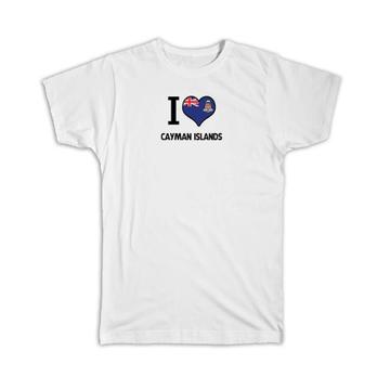 I Love Cayman Islands : Gift T-Shirt Flag Heart Country Crest Cayman Islander Expat