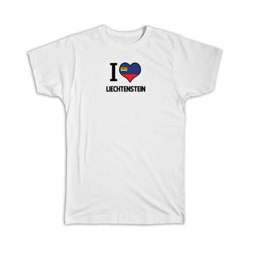 I Love Liechtenstein : Gift T-Shirt Flag Heart Country Crest Liechtenstein citizen