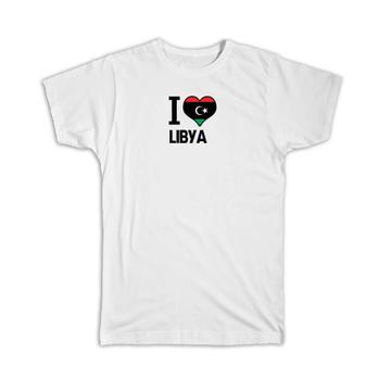 I Love Libya : Gift T-Shirt Flag Heart Country Crest Libyan Expat
