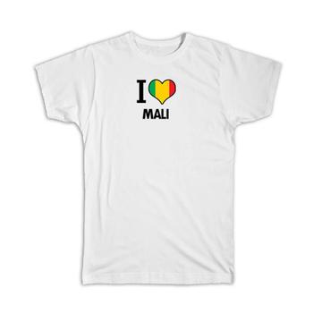 I Love Mali : Gift T-Shirt Flag Heart Country Crest Malian Expat