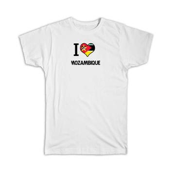 I Love Mozambique : Gift T-Shirt Flag Heart Country Crest Mozambican Expat