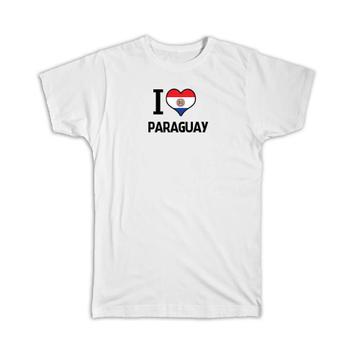 I Love Paraguay : Gift T-Shirt Flag Heart Country Crest Paraguayan Expat