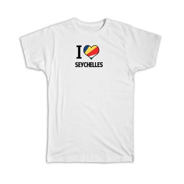 I Love Seychelles : Gift T-Shirt Flag Heart Country Crest Expat