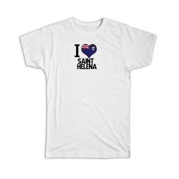 I Love Saint Helena : Gift T-Shirt Flag Heart Country Crest Expat