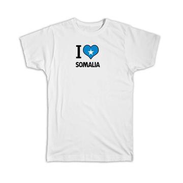 I Love Somalia : Gift T-Shirt Flag Heart Country Crest Somali Expat