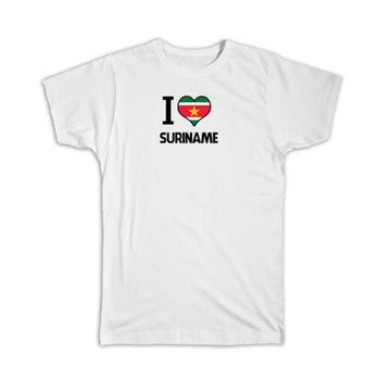 I Love Suriname : Gift T-Shirt Flag Heart Country Crest Surinamese Expat