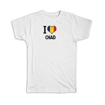 I Love Chad : Gift T-Shirt Flag Heart Country Crest Chadian Expat