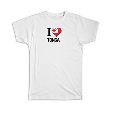 I Love Tonga : Gift T-Shirt Flag Heart Country Crest Tongan Expat