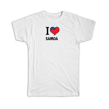 I Love Samoa : Gift T-Shirt Flag Heart Country Crest Expat