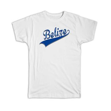 Belize : Gift T-Shirt Flag Varsity Script Baseball Beisbol Country Pride Belizean