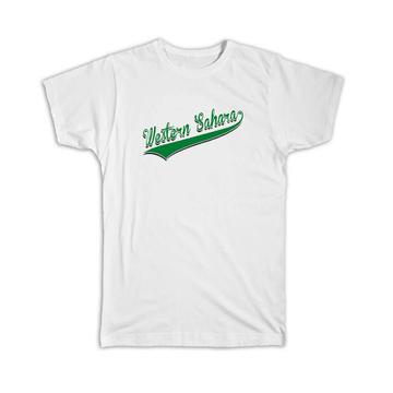 Western Sahara : Gift T-Shirt Flag Varsity Script Baseball Beisbol Country Pride