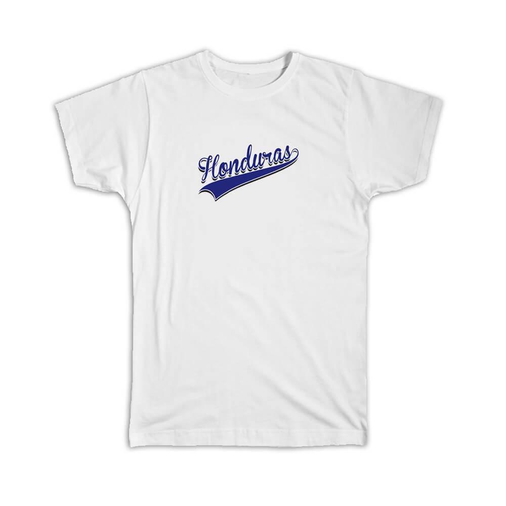 Gift T-Shirt : Honduras Flag Varsity Script Baseball Beisbol Country Pride