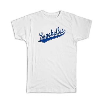 Seychelles : Gift T-Shirt Flag Varsity Script Baseball Beisbol Country Pride