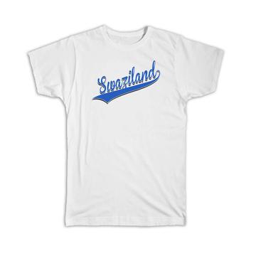 Swaziland : Gift T-Shirt Flag Varsity Script Baseball Beisbol Country Pride Swazi