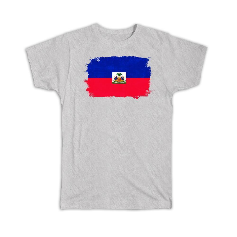 Gift T-Shirt : Haiti Distressed Flag Vintage Haitian Expat Country