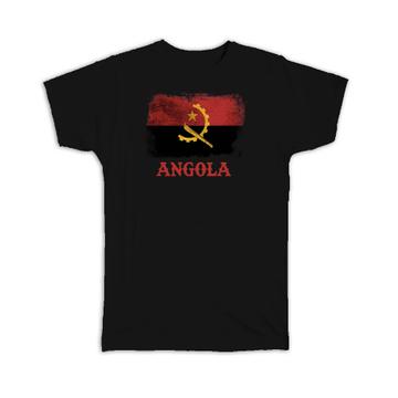 Angola Angolan Flag : Gift T-Shirt Distressed Africa African Pride Country Souvenir Coat Of Arms