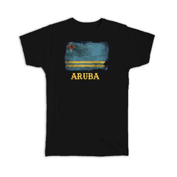 Aruba Flag Distressed : Gift T-Shirt Aruban Pride North America Country Souvenir Vintage Print