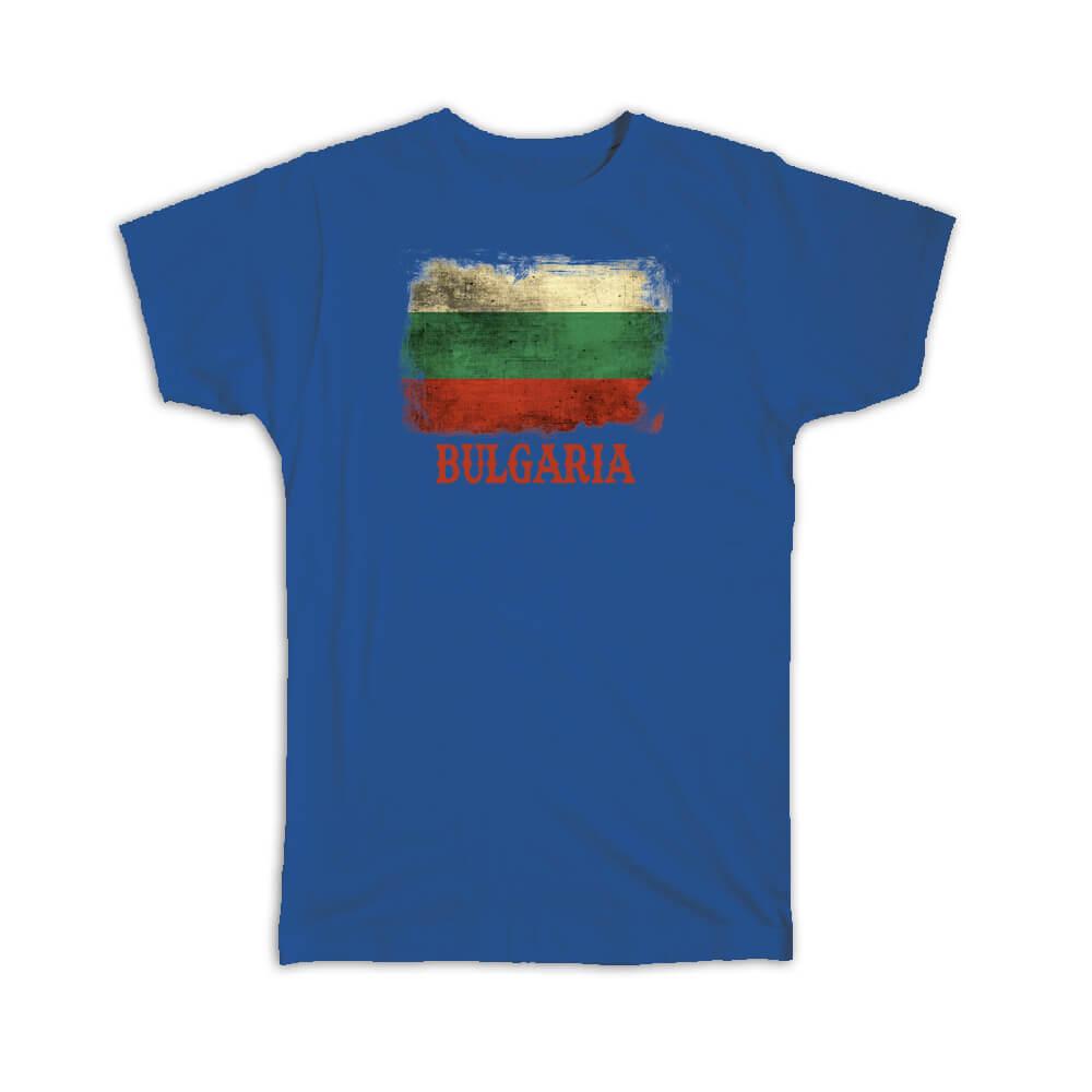Gift T-Shirt : Bulgaria Bulgarian Flag Europe Country Souvenir Sofia Distressed