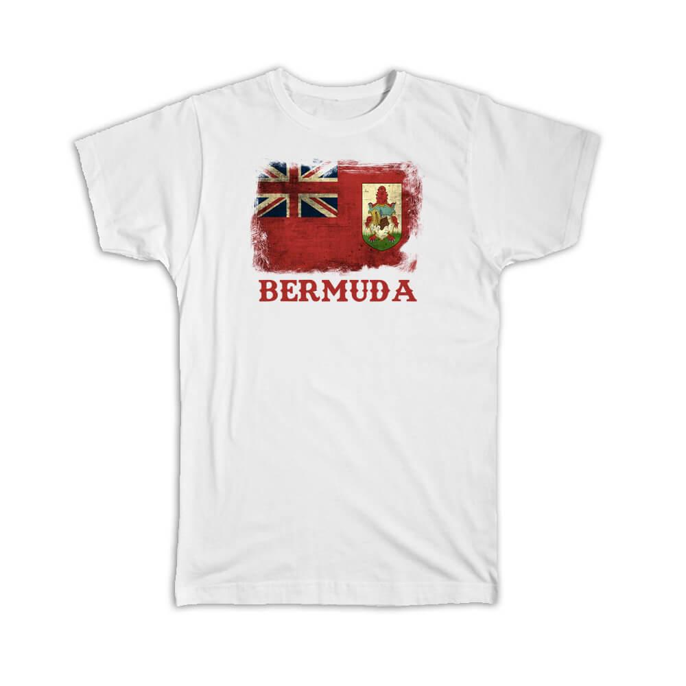 Gift T-Shirt : Bermuda Bermudian Flag Patriotic Vintage Distressed Print North