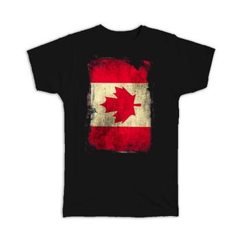 Canada : Gift T-Shirt Distressed Flag Vintage Canadian Expat Country