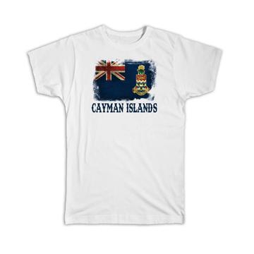 Cayman Islands Flag : Gift T-Shirt Distressed Proud Islander North America Country Souvenir Art