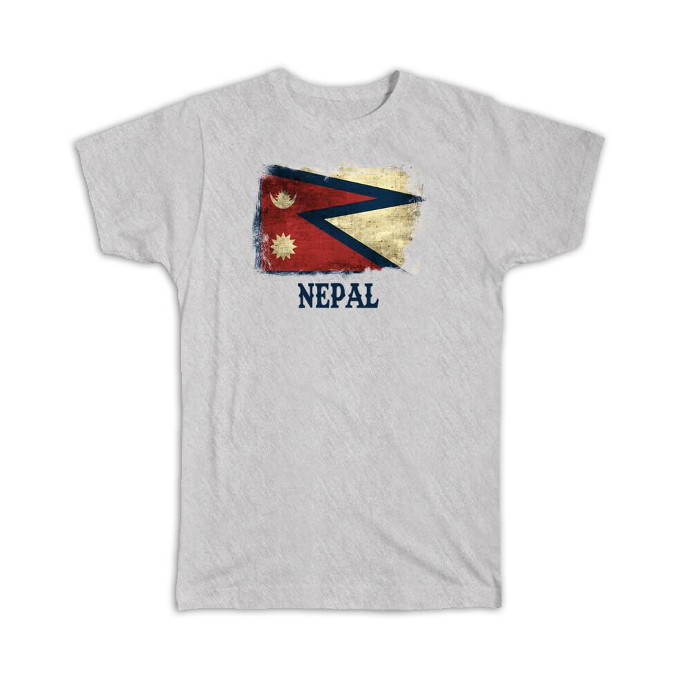 Gift T-Shirt : Nepal Nepalese Flag Asia Asian Country Pride Souvenir Vintage