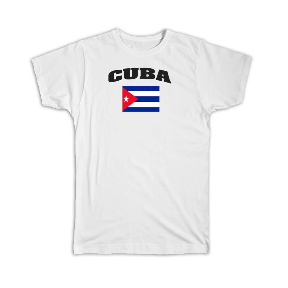 Gift T-Shirt : Cuba Flag Chest Cuban Expat Country Made In USA - Picture 12 of 13