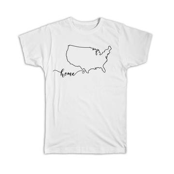 USA Home Map : Gift T-Shirt Americana United States American Outline Country