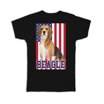 Beagle USA : Gift T-Shirt Flag American Dog Lover Pet United States Americana Patriot 4th July
