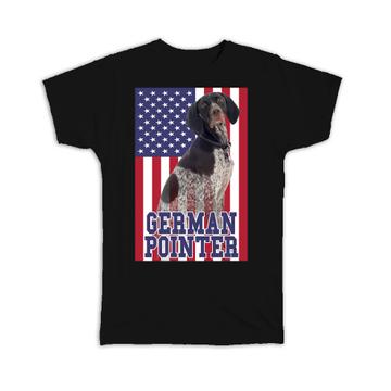 German Pointer USA : Gift T-Shirt Flag American Dog Lover Pet United States Cute