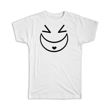 Cute Face : Gift T-Shirt Geek Funny Symbol Modern Emoji Love Closed Eyes