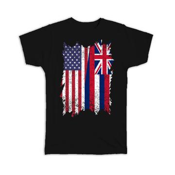 United States Hawaii : Gift T-Shirt American Hawaiian Flag Expat Mixed Country Flags
