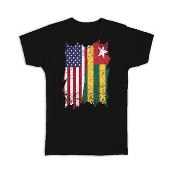 United States Togo : Gift T-Shirt American Togolese Flag Expat Mixed Country Flags
