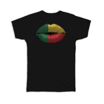 Lips Beninese Flag : Gift T-Shirt Benin Expat Country For Her Women Feminine Souvenir Sexy