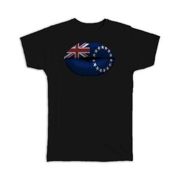 Lips Cook Islands Flag : Gift T-Shirt Islander Expat Country For Her Woman Feminine Souvenir