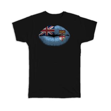 Lips Falkland Islands Flag : Gift T-Shirt Expat Country For Her Woman Feminine Lipstick Souvenir