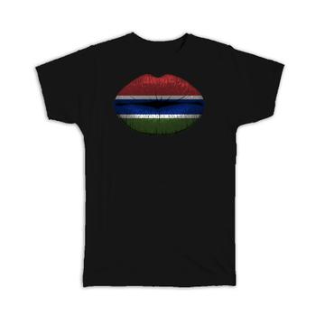 Lips Gambian Flag : Gift T-Shirt Gambia Expat Country For Her Women Feminine Woman Souvenir